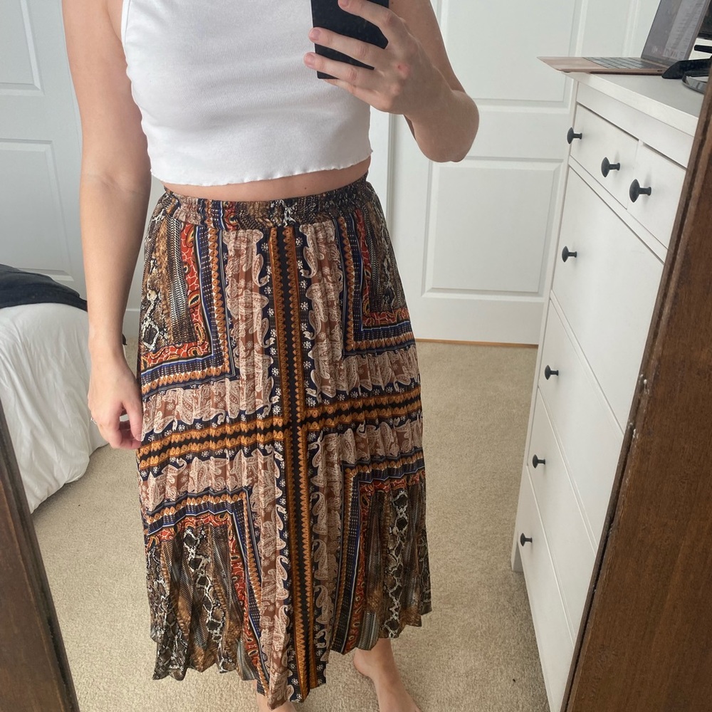 SHEIN — printed midi skirt